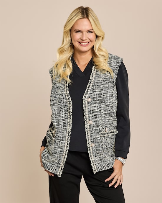 Produktabbildung für Weste aus Stretch-Bouclé