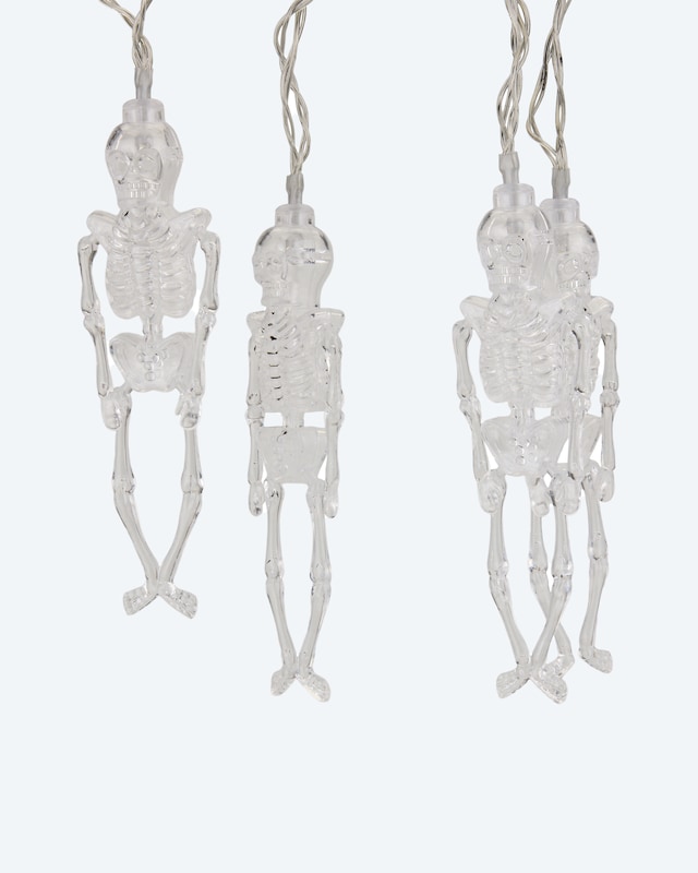 LED-Halloween-Lichterkette "Skeletti"
