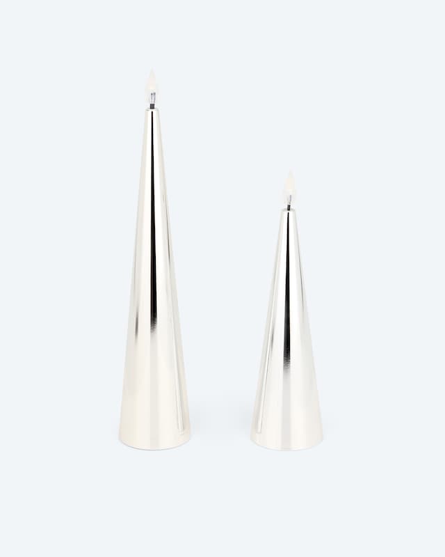 LED-Kegelkerzen "Shiny", 2tlg.