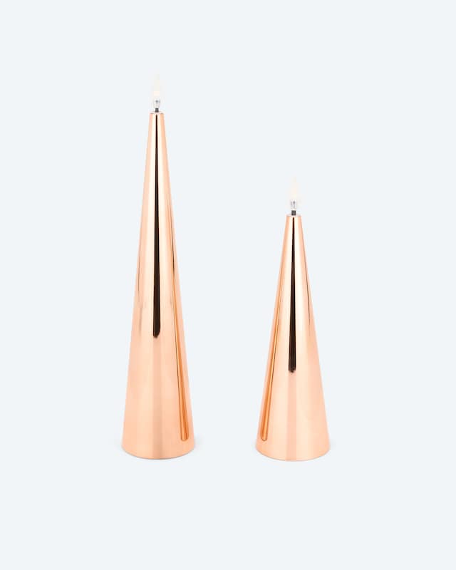 LED-Kegelkerzen "Shiny", 2tlg.