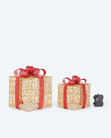 Produktabbildung für Outdoor-LED-Geschenke mit Folieneffekt, 2tlg.