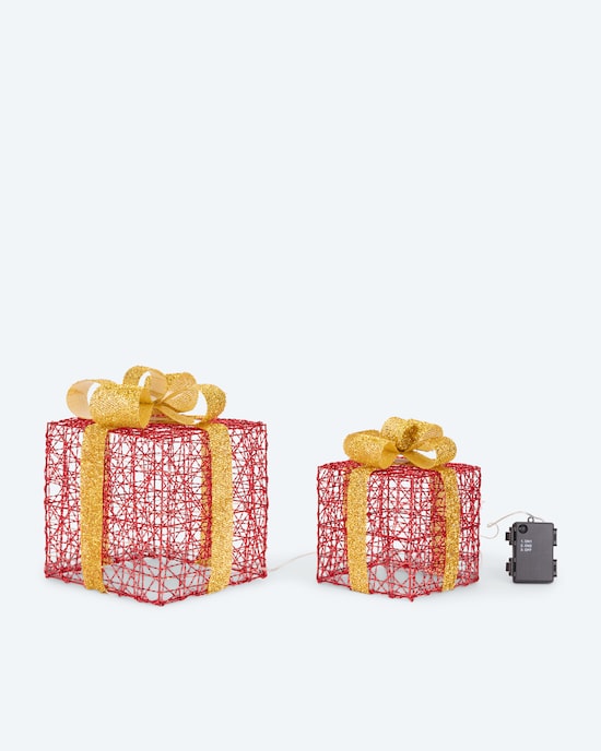 Produktabbildung für Outdoor-LED-Geschenke mit Folieneffekt, 2tlg.