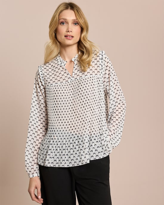 Produktabbildung für Plissée-Bluse mit Exklusivdruck