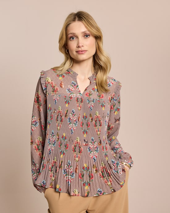 Produktabbildung für Plissée-Bluse mit Exklusivdruck