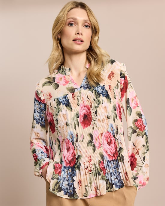 Produktabbildung für Plissée-Bluse mit Exklusivdruck
