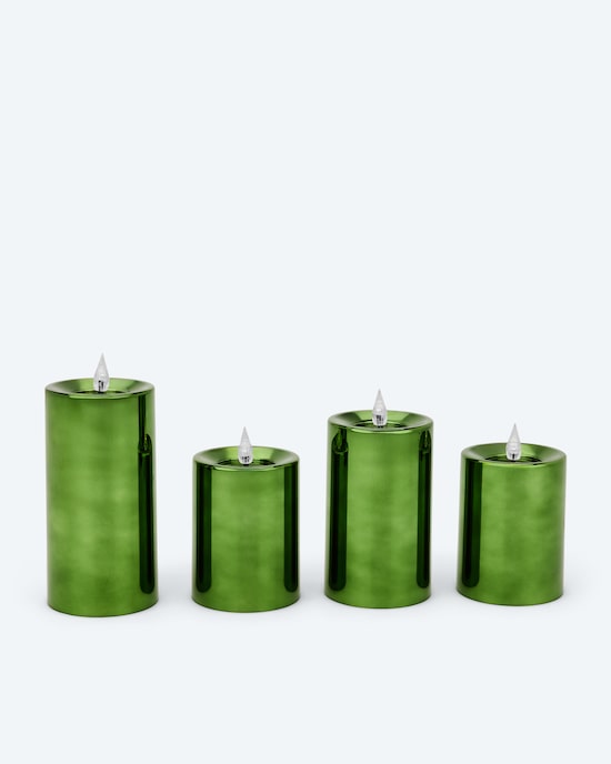 Produktabbildung für LED-Stumpenkerzen "Shiny", 4tlg.
