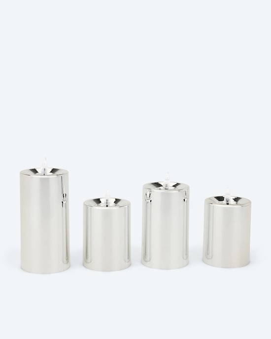 Produktabbildung für LED-Stumpenkerzen "Shiny", 4tlg.