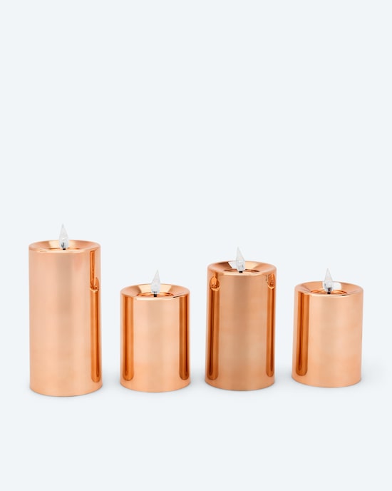 Produktabbildung für LED-Stumpenkerzen "Shiny", 4tlg.