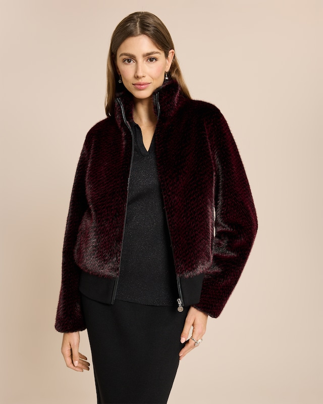 Webpelzjacke mit strukturiertem Fell