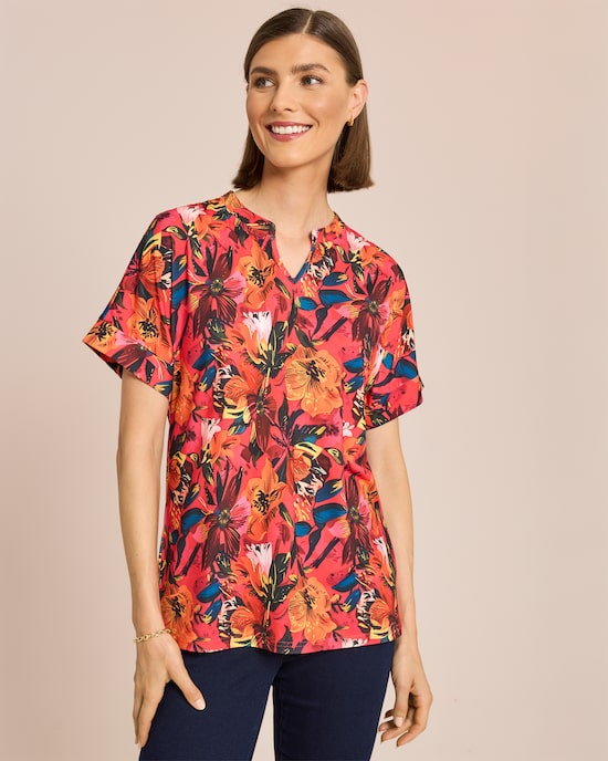 Produktabbildung für Shirt mit Blumendruck