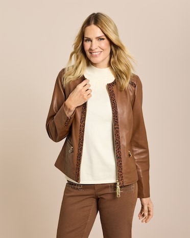 Produktabbildung für Lederjacke mit Leodetail