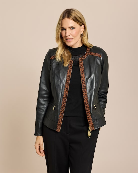 Produktabbildung für Lederjacke mit Leodetail
