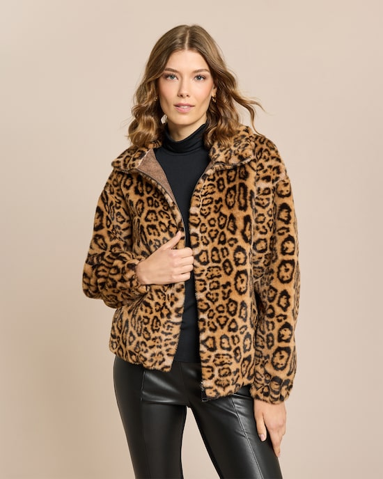 Produktabbildung für Wendejacke Leder/Pelzimitat