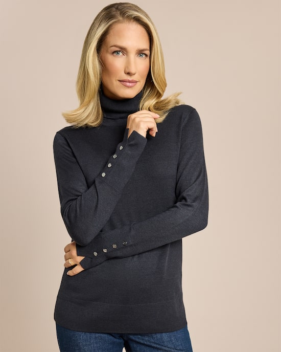 Produktabbildung für Rollkragenpullover mit Schlitz am Arm