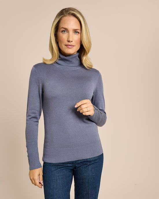 Produktabbildung für Rollkragenpullover mit Schlitz am Arm