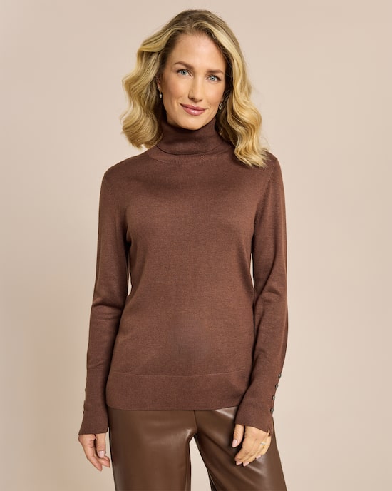 Produktabbildung für Rollkragenpullover mit Schlitz am Arm