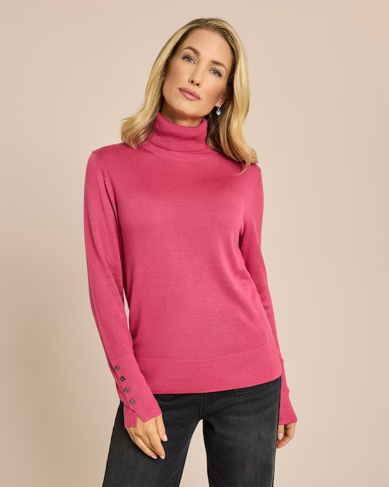 Produktabbildung für Rollkragenpullover mit Schlitz am Arm
