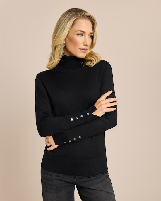 Produktabbildung für Rollkragenpullover mit Schlitz am Arm