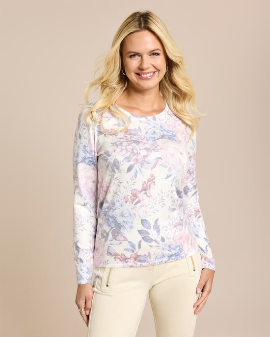 Produktabbildung für Soft Pullover Hortensien-Rosen-Mix