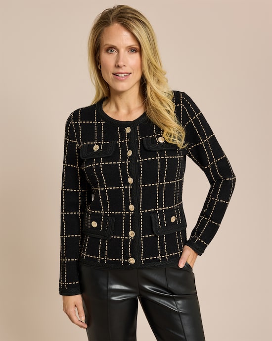 Produktabbildung für Strickblazer mit Kontrast