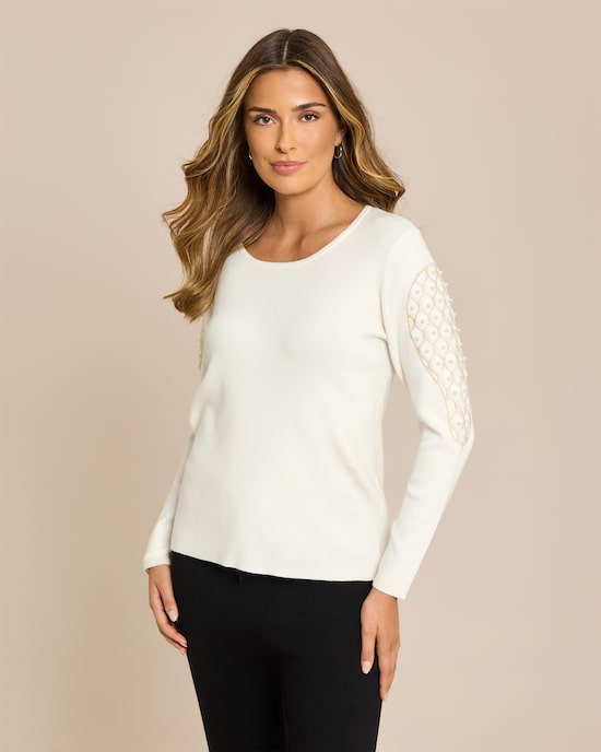 Produktabbildung für Glow Pullover Spitze/Perlen-Ärmel