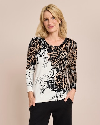 Produktabbildung 1 für Classic Pullover mit kontrastfarbigen Blumen