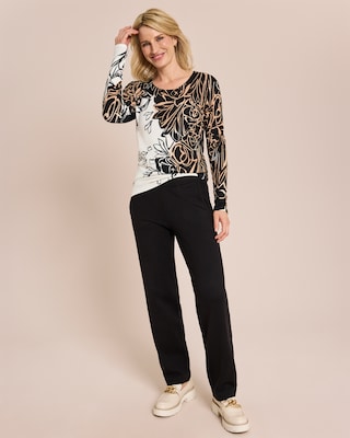 Produktabbildung 3 für Classic Pullover mit kontrastfarbigen Blumen