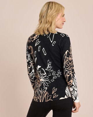 Produktabbildung 4 für Classic Pullover mit kontrastfarbigen Blumen
