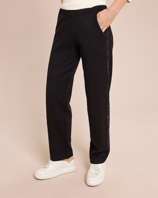 Produktabbildung für Strickhose mit Strass-Galon-Streifen