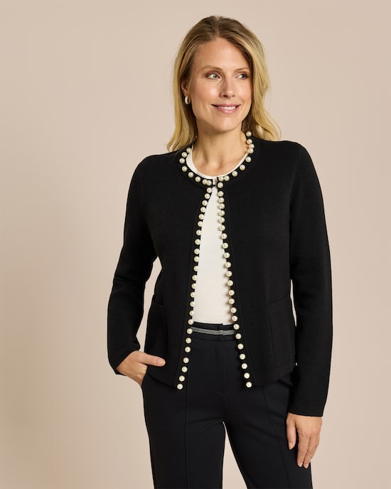 Produktabbildung für Cardigan mit Perlendeko