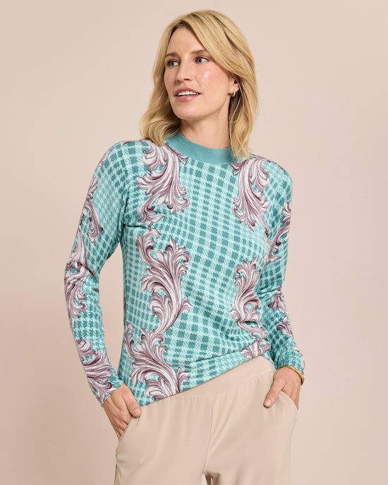 Produktabbildung für Classic Pullover Karo-Ornamentmuster