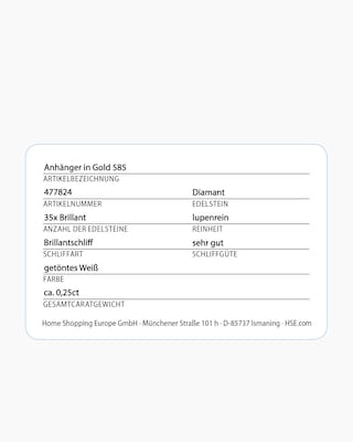 Produktabbildung 5 für Brillantanhänger 0,20 ct