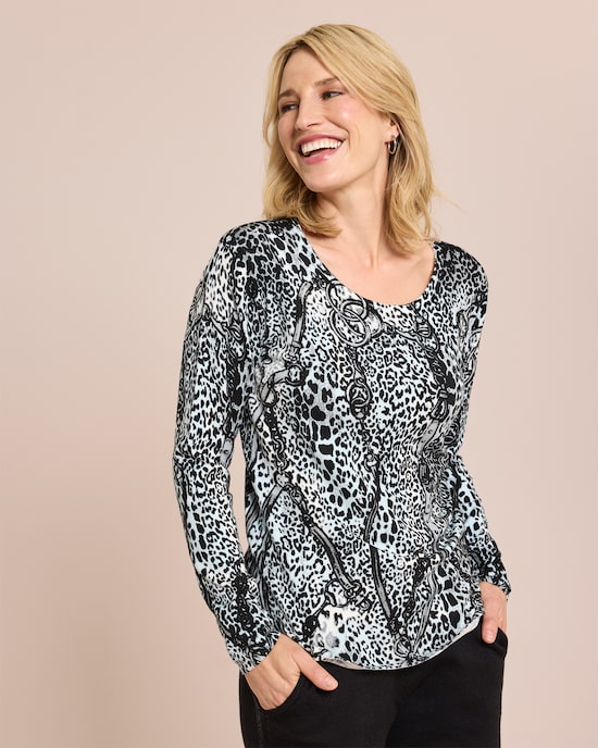Produktabbildung für Classic Pullover Leomuster mit Ketten