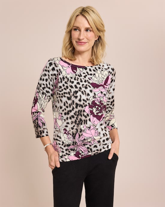 Produktabbildung für Classic Pullover Leopardenblüte