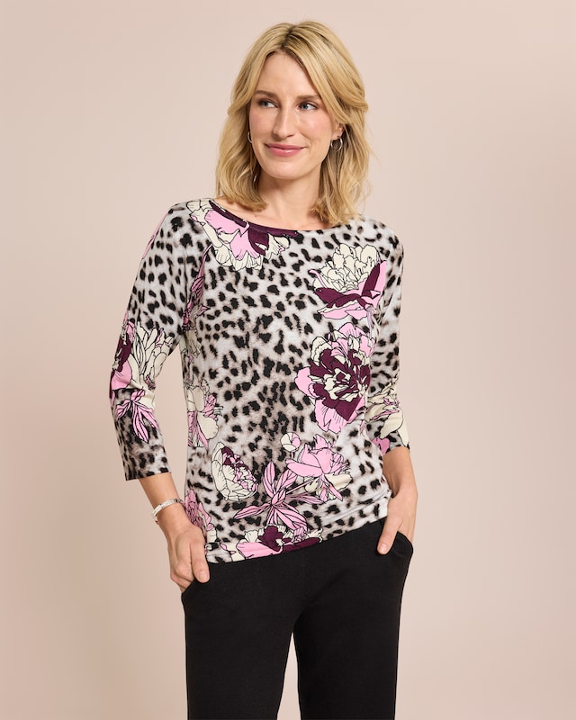Classic Pullover Leopardenblüte