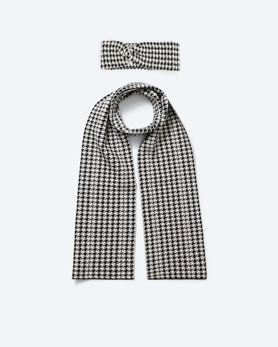 Produktabbildung für 2er Set Schal & Stirnband Hahnentritt