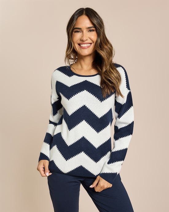 Produktabbildung für Pullover in Zick-Zack Jacquard Muster
