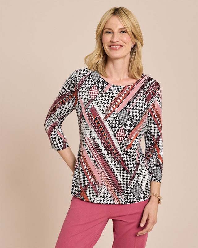 Shirt mit Hahnentritt-Design