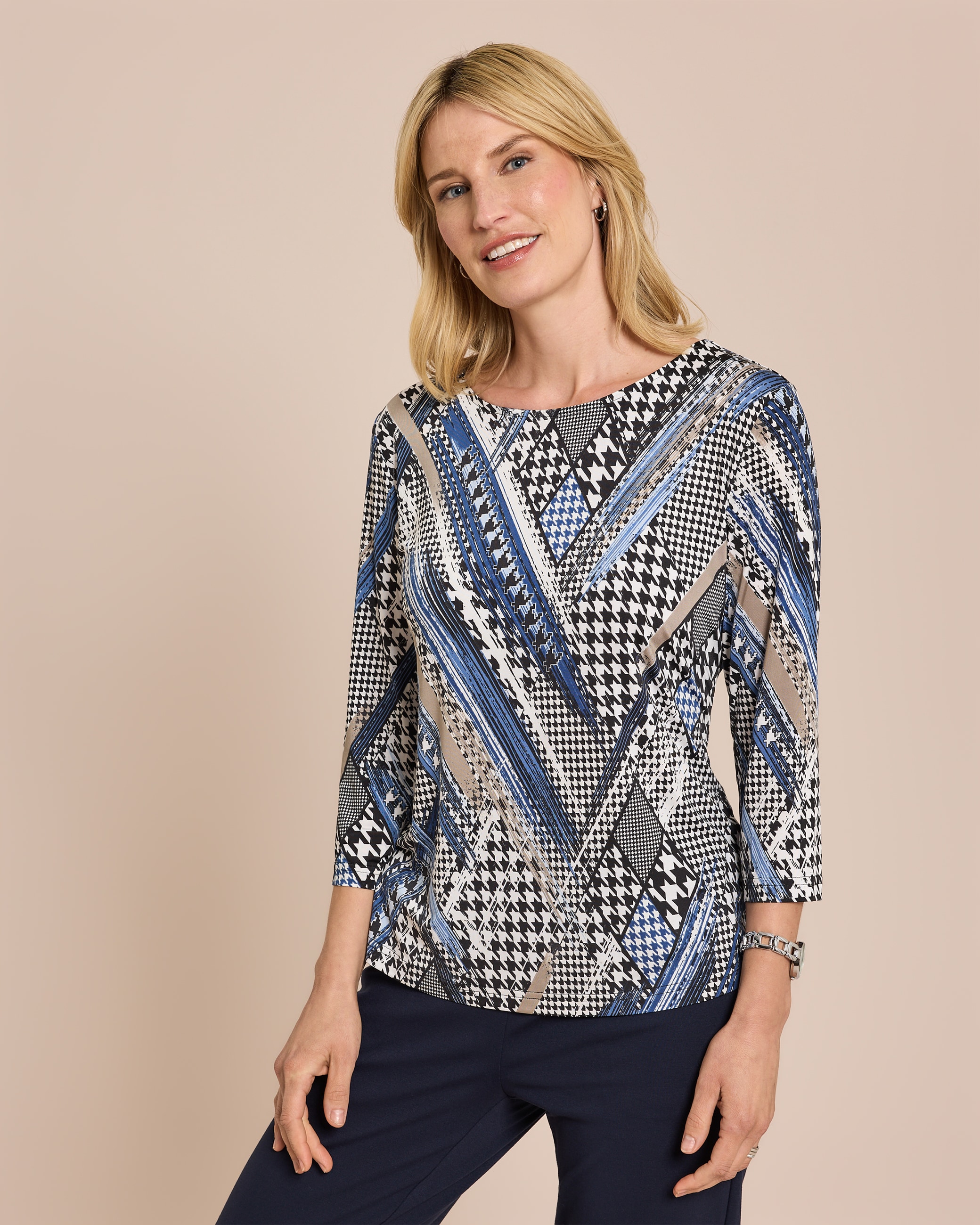 Produktabbildung für Shirt mit Hahnentritt-Design
