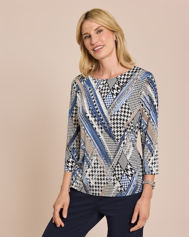 Produktabbildung für Shirt mit Hahnentritt-Design