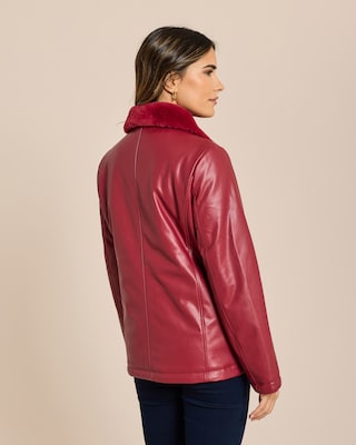 Produktabbildung 4 für Lederimitatjacke mit Webpelzkragen