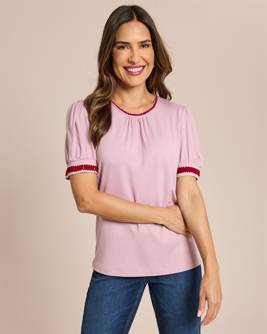 Produktabbildung für Shirt mit Kragen- und Ärmeldetails