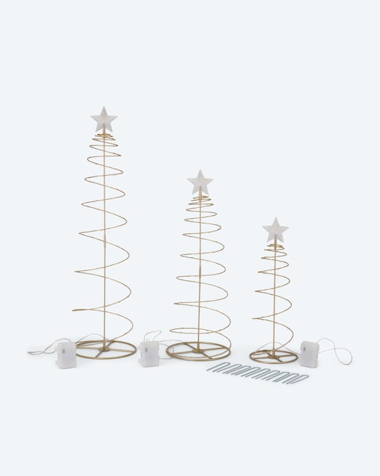 Produktabbildung für LED-Lichterbäume mit Stern, 3er Set