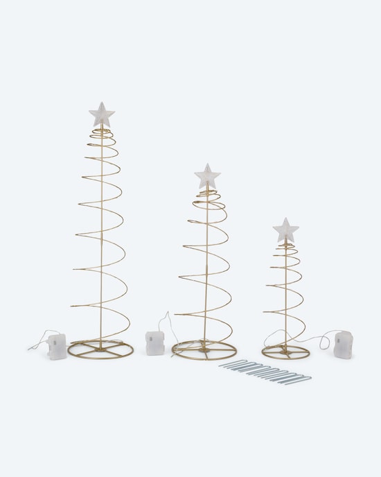 Produktabbildung für LED-Lichterbäume mit Stern, 3er Set