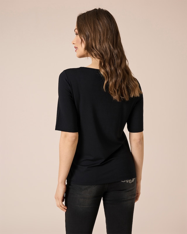 Shirt mit Spitzenbesatz