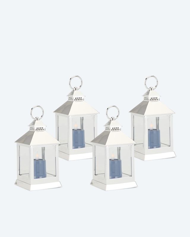 4 Outdoor Laternen Shiny mit LED Kerze