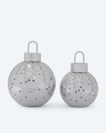 Produktabbildung für LED-Weihnachtskugel aus Glas, 2tlg.