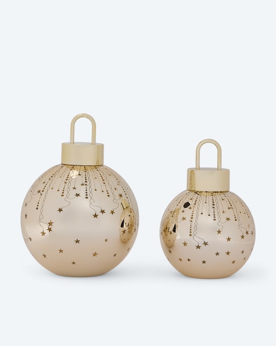 Produktabbildung für LED-Weihnachtskugel aus Glas, 2tlg.