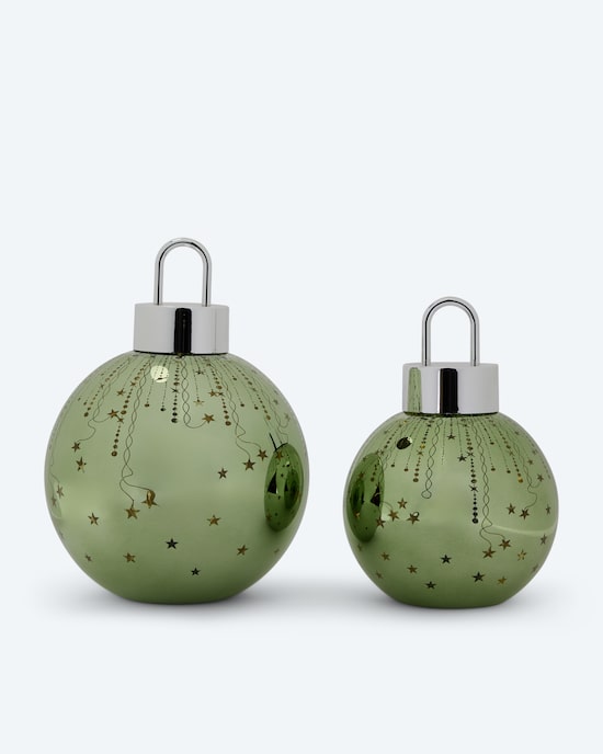 Produktabbildung für LED-Weihnachtskugel aus Glas, 2tlg.