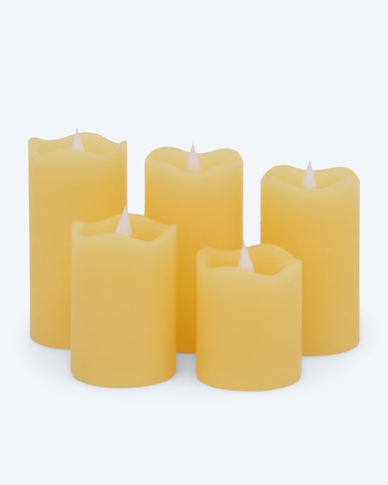 Produktabbildung für LED-Stumpenkerzen "Long Shine", 5tlg.